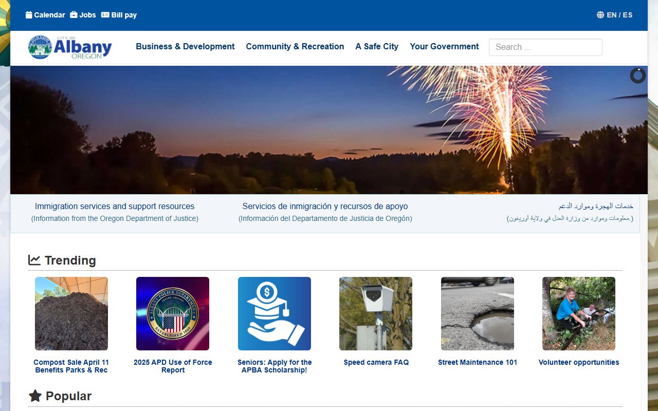 Albany official city website for Albany unclaimed money research