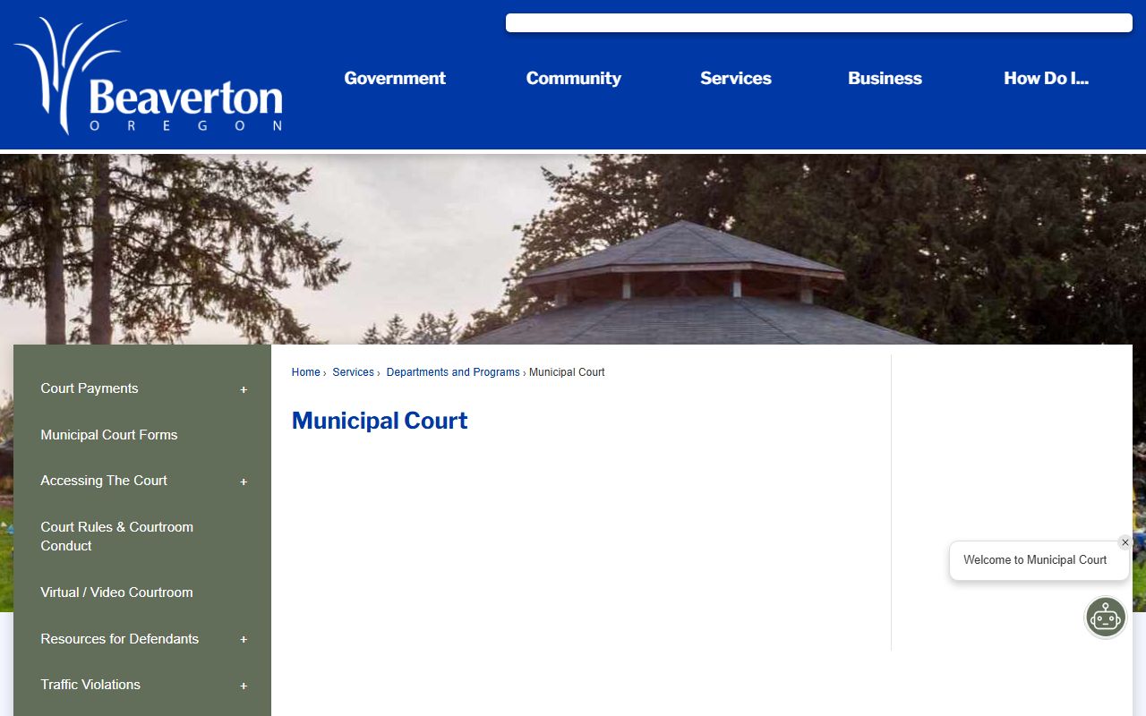 Beaverton Municipal Court building for court-related unclaimed money