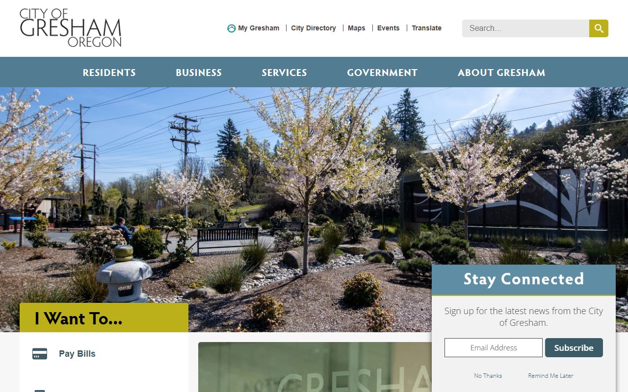 Gresham official city website for unclaimed money information