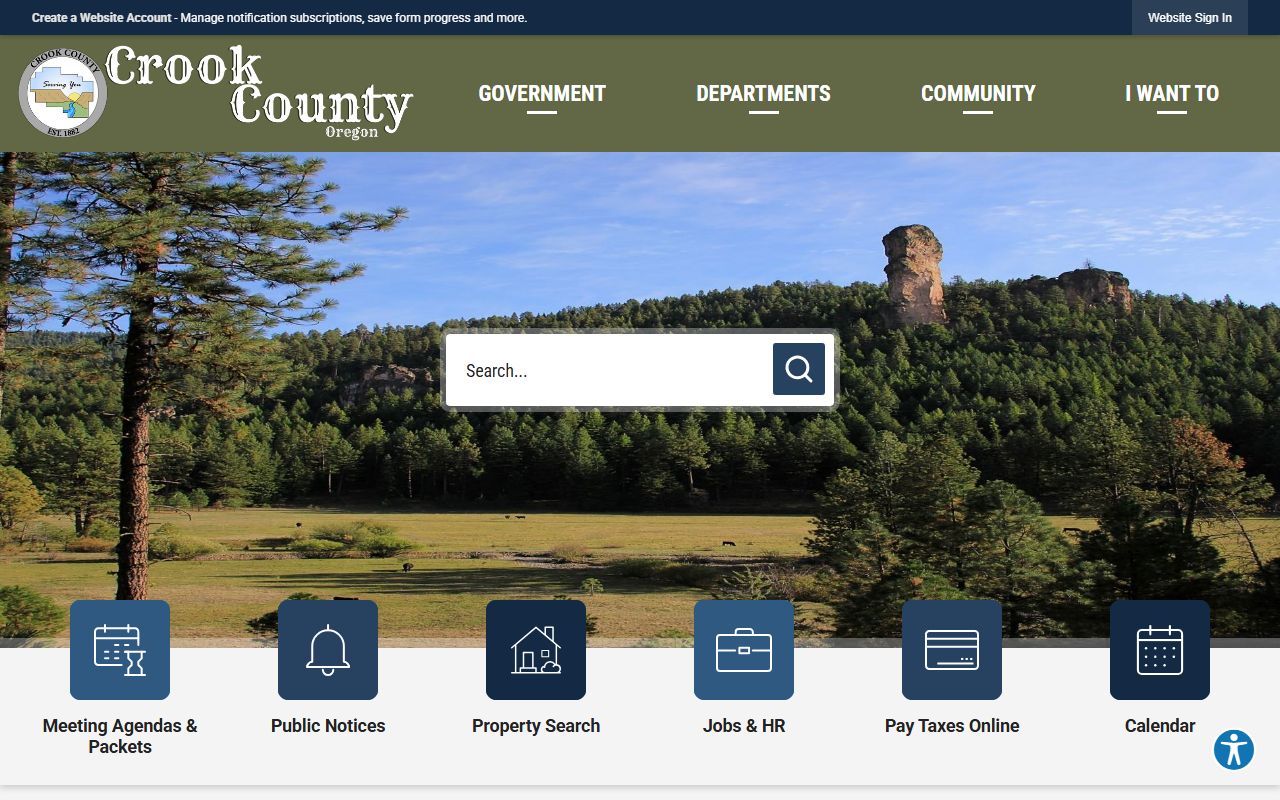 Crook County Clerk office page for recording services in Crook County Oregon