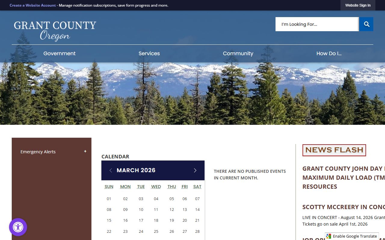 Grant County Oregon official website for unclaimed money research