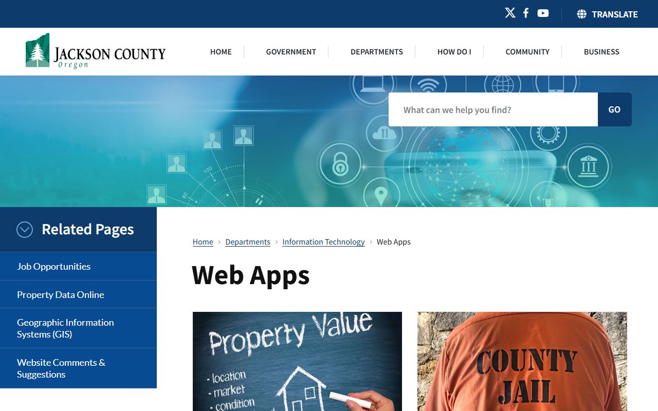 Jackson County PDO applications for property and mapping data