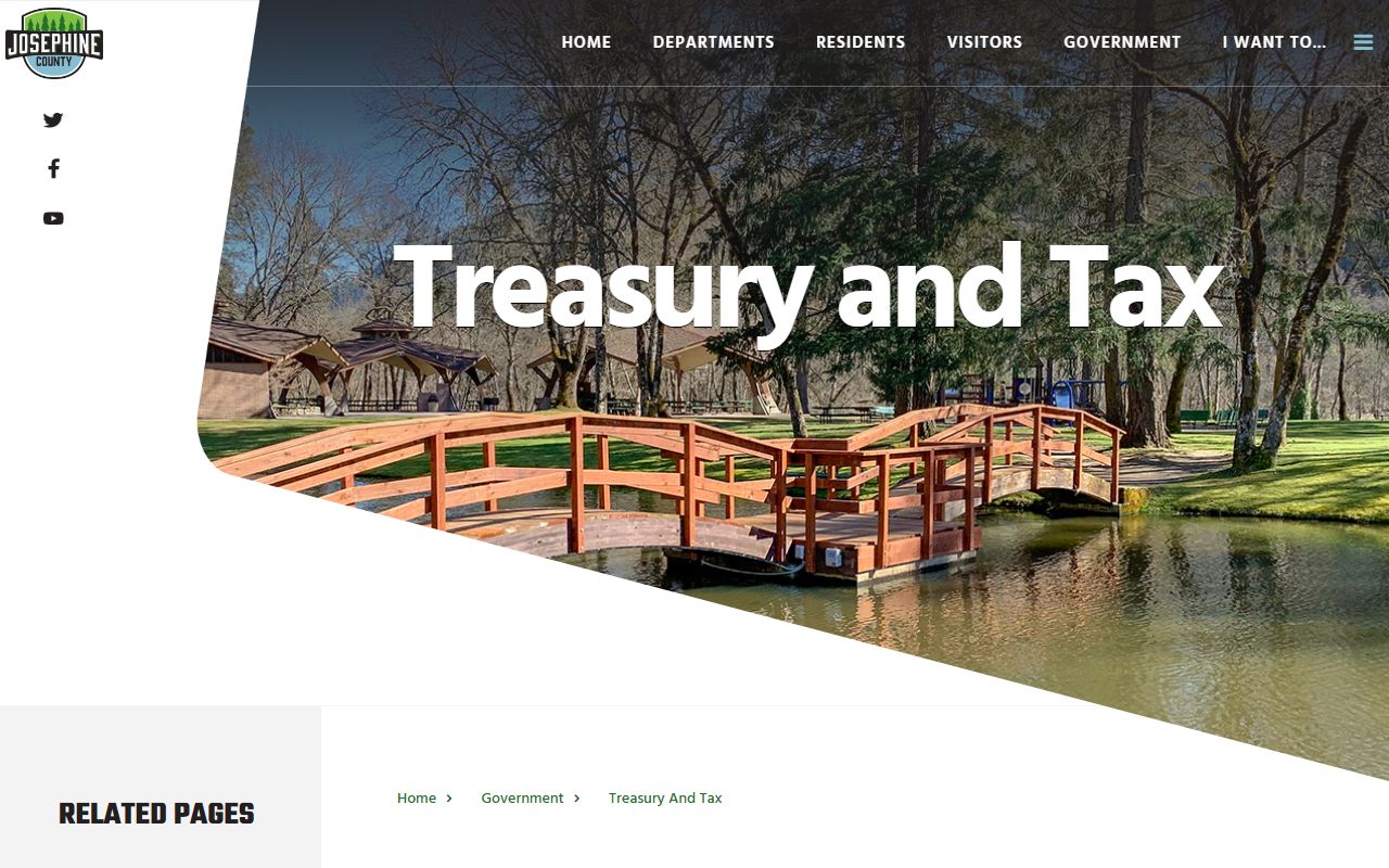 Josephine County Treasury and Tax collection page