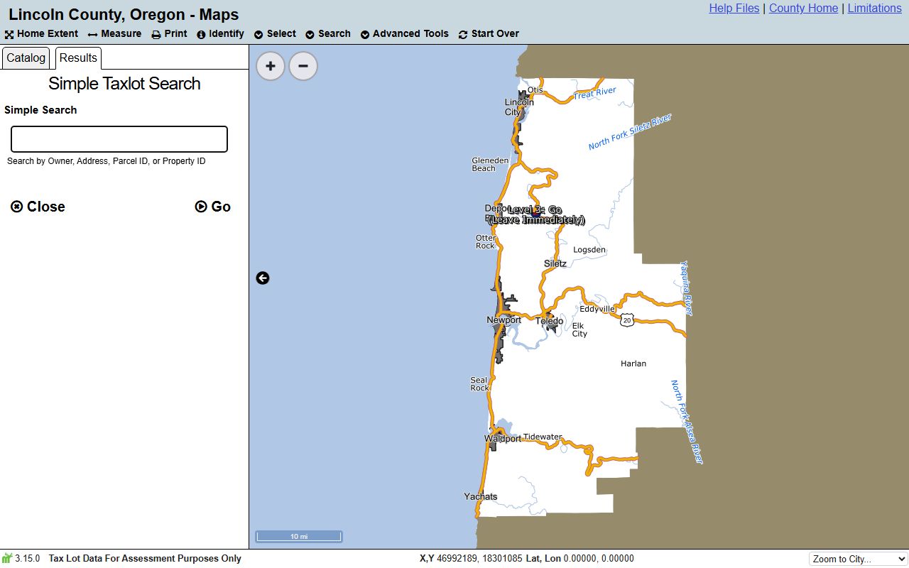 Lincoln County GIS interactive maps for property details and unclaimed money research