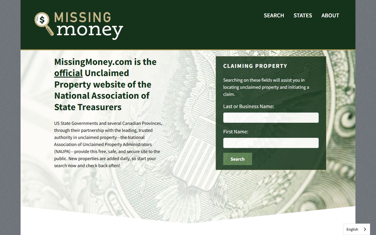 MissingMoney search tool for finding unclaimed money in Umatilla County
