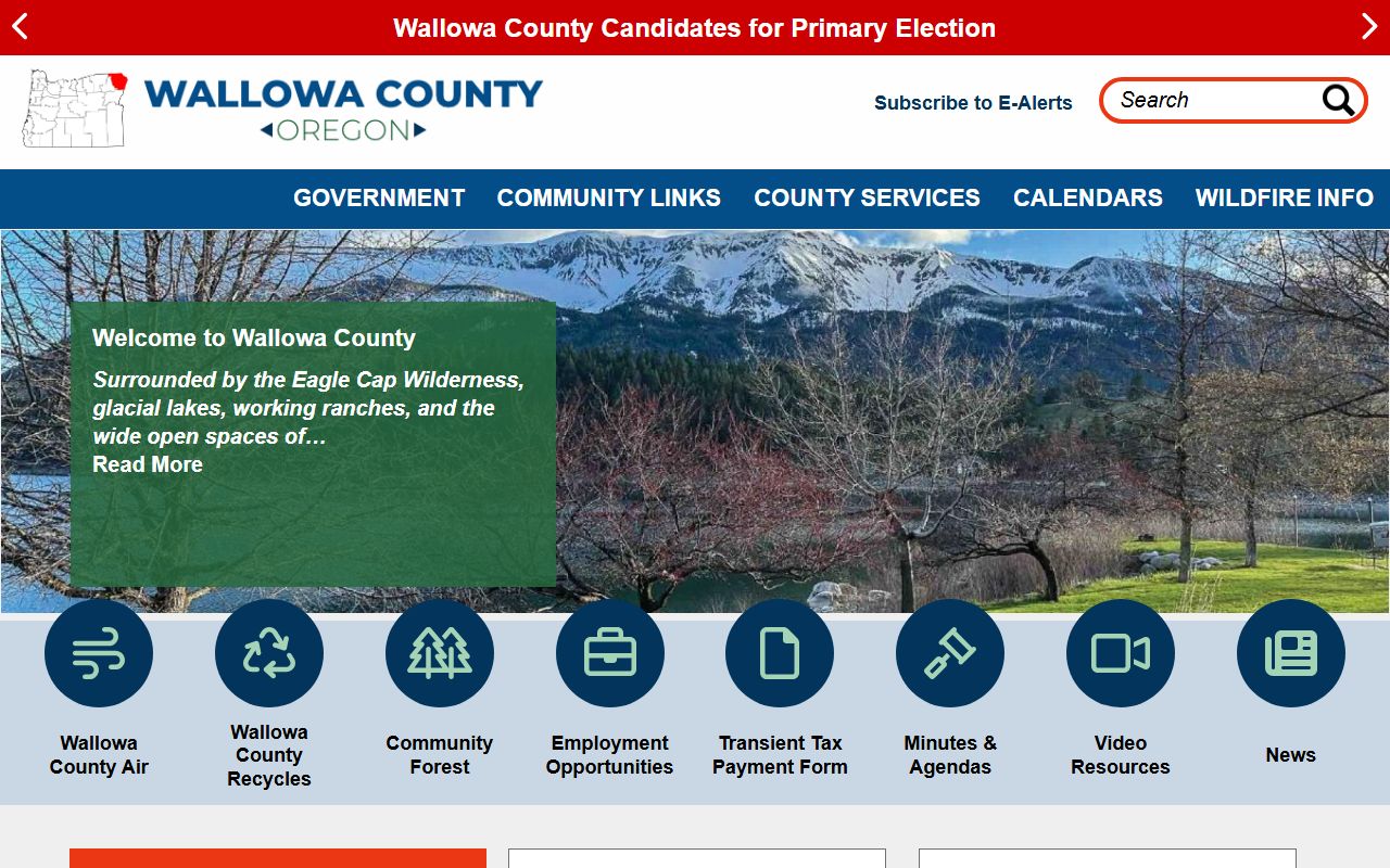 Wallowa County official website for property and unclaimed money information