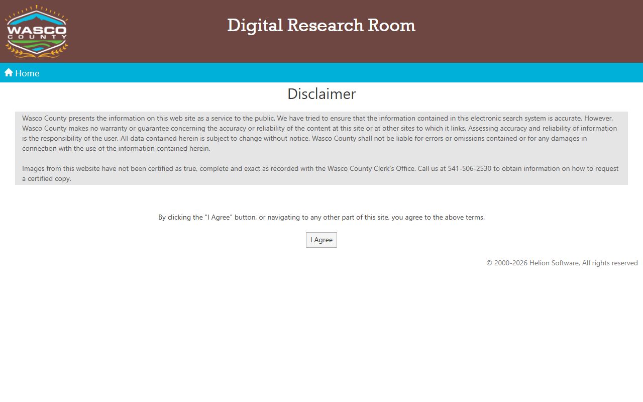 Wasco County Digital Research Room for property and unclaimed money searches
