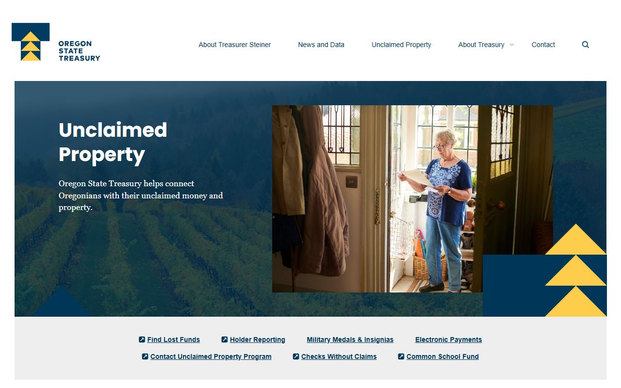 Oregon unclaimed property search page for Wasco County residents
